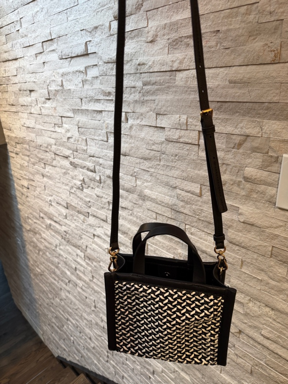 Vince Camuto Black & White Woven Mini Bag